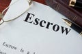 Paper with word Escrow Royalty Free Stock Photo