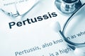 Paper with word Pertussis disease.