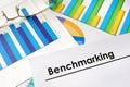 Paper with words Benchmarking. Royalty Free Stock Photo