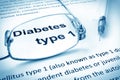 Paper with words diabetes type 1