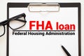 Paper with words fha loan