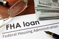 Paper with words fha loan Royalty Free Stock Photo