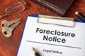 Paper with words Foreclosure Notice Royalty Free Stock Photo