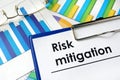 Paper with words Risk mitigation. Royalty Free Stock Photo