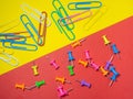Paper work. Colored paper clips. Work with documents. Office Royalty Free Stock Photo