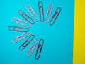 Paper work. Colored paper clips. Work with documents. Office Royalty Free Stock Photo