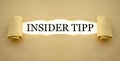 Brown Paper work with insider tip and insider information Royalty Free Stock Photo