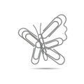 Paperclip Butterfly Line Art Illustration Royalty Free Stock Photo