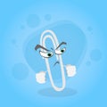 Paperclip Cartoon Character Angry Face Clip Office