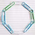 Paperclip circle which resembles earth Royalty Free Stock Photo