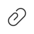 Paperclip line simple icon, outline vector sign