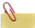 Paperclip on a note Royalty Free Stock Photo