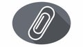 Paperclip Office Supply Icon Long Shadow Style, vector design Generative AI Royalty Free Stock Photo