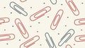 Paperclips and Dots Random Pattern Office Supplies Element, vector design Generative AI Royalty Free Stock Photo