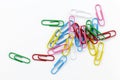 Paperclips on white background Royalty Free Stock Photo