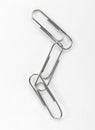 Paperclips on white background Royalty Free Stock Photo