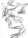 Paperclips on white background Royalty Free Stock Photo