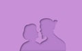 Papercut age difference couple in love isolated