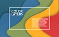 Papercut color layers. Colorful multi layer template with white frame. Creative banner for poster, flyer, website