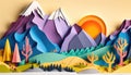 Papercut Diorama Mountain Travel