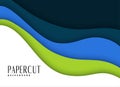 Papercut layers background in business theme colors