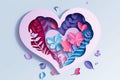 papercut style of happy valentine day heart shape