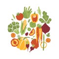 Papercut style vegetables composition. Organic vegetables. Vector illustration