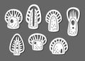 Papercut template tree silhouette vector. Isolated forest plants icon for paper cutting or lasercut. Royalty Free Stock Photo