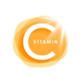 papercut vitamin c ascorbic gel logo design Royalty Free Stock Photo