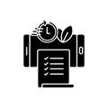 Paperless statements black glyph icon