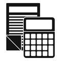 Papers calculator icon, simple style Royalty Free Stock Photo