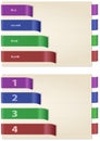 Papers with colored and folded bookmarks, horizontal