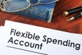 Papers with flexible spending account FSA. Royalty Free Stock Photo