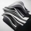 Papers forms a dynamic wave like pattern creating an abstract and Royalty Free Stock Photo