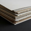 The papers have rough edges and are stacked neatly on a dark surface Royalty Free Stock Photo