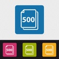 Papers Icon 500 Sheets - Colorful Vector Illustration - Isolated On Transprent Background Royalty Free Stock Photo