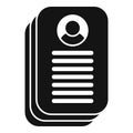 Papers identification icon simple vector. Person privacy biometric