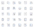 Papers line icons collection. Research, Writing, Reports, Documents, Essays, Analysis, Editing vector and linear