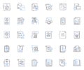 Papers line icons collection. Research, Writing, Reports, Documents, Essays, Analysis, Editing vector and linear