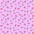 Seamless patterns, pink background, kiss, lips, love, roses, flowers