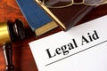 Papers with title legal aid. Royalty Free Stock Photo