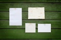 Papers on wooden background