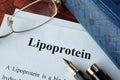 Papers with word lipoprotein Royalty Free Stock Photo
