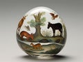 paperweight stones adorned with various printed and glass designs