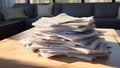 Paperwork business stacked office pile papers Royalty Free Stock Photo