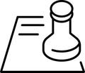 Paperwork icon. Sheet of paper and stamp. Document Papers File Line Icon. Office Paperwork Documents