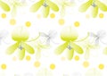 Paphiopedilum orchid flowers pattern vector illustration