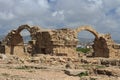 Paphos Archaeological Park. Castle Saranta Kolones Royalty Free Stock Photo