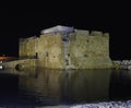 Paphos Castle at night, Cyprus Royalty Free Stock Photo