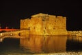 Paphos Castle at Night, Cyprus Royalty Free Stock Photo